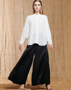 Acceptance Wide Leg Pleated Trousers Black