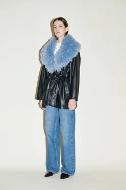 Agatha Vegan Jacket with Faux Collar