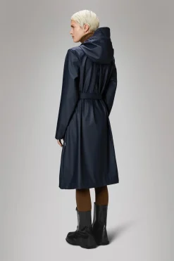 A-line Navy Longer raincoat