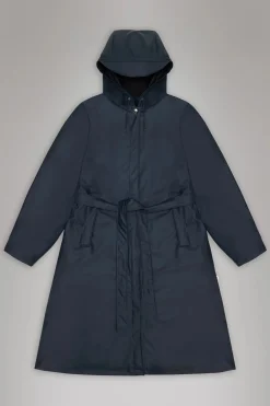 A-line Navy Longer raincoat