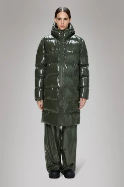 Alta Long Puffer Jacket in Swamp