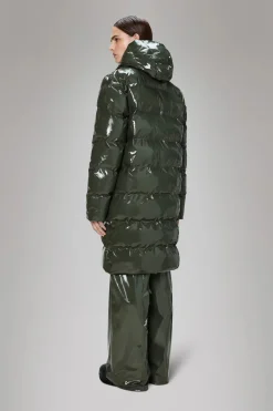 Alta Long Puffer Jacket in Swamp