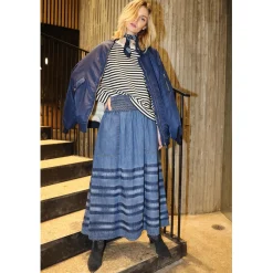 Amond Denim Maxi Skirt