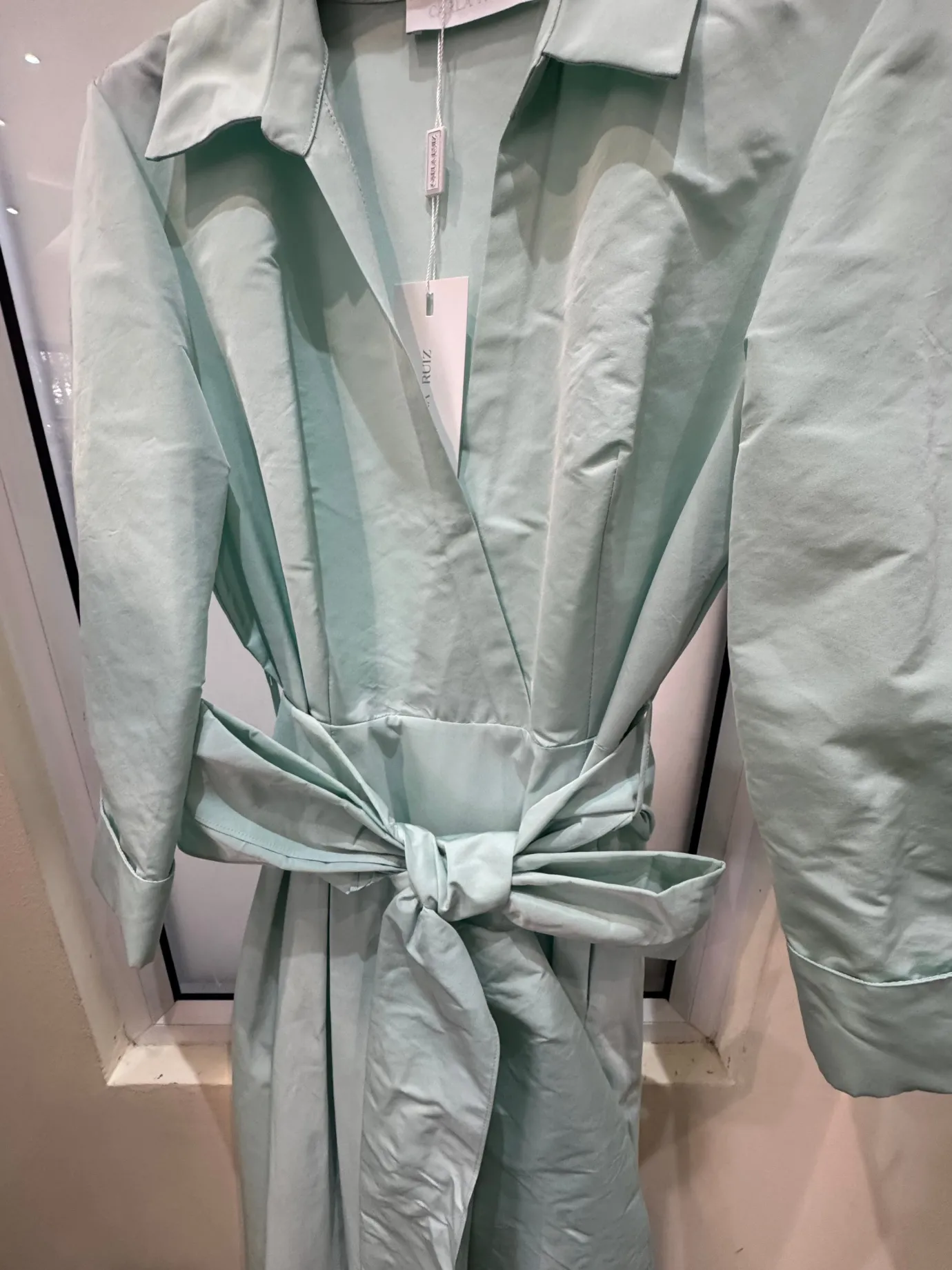 Aqua Blue Taffeta Shirt Dress