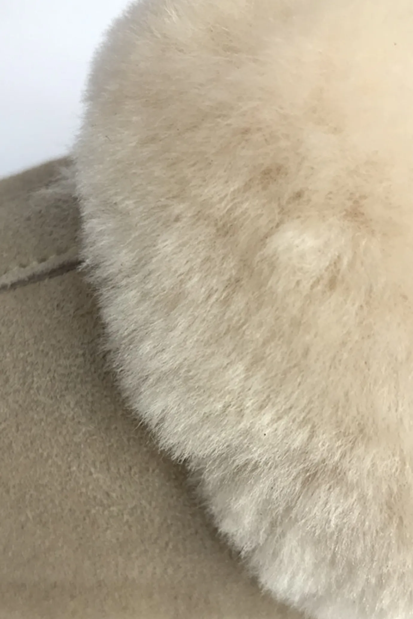 Beige Cream Luxury Sheepskin Wedge Slippers