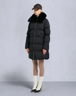 Belle Dune Shearling Trim Puffer