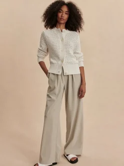 Bettina Textured White Knit Jacket