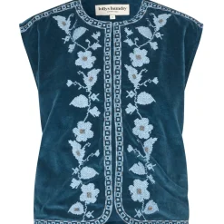 Bin Blue Velvet Vest