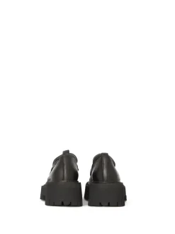 Black Leather Chunky Loafers