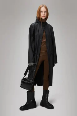Black Longer Raincoat