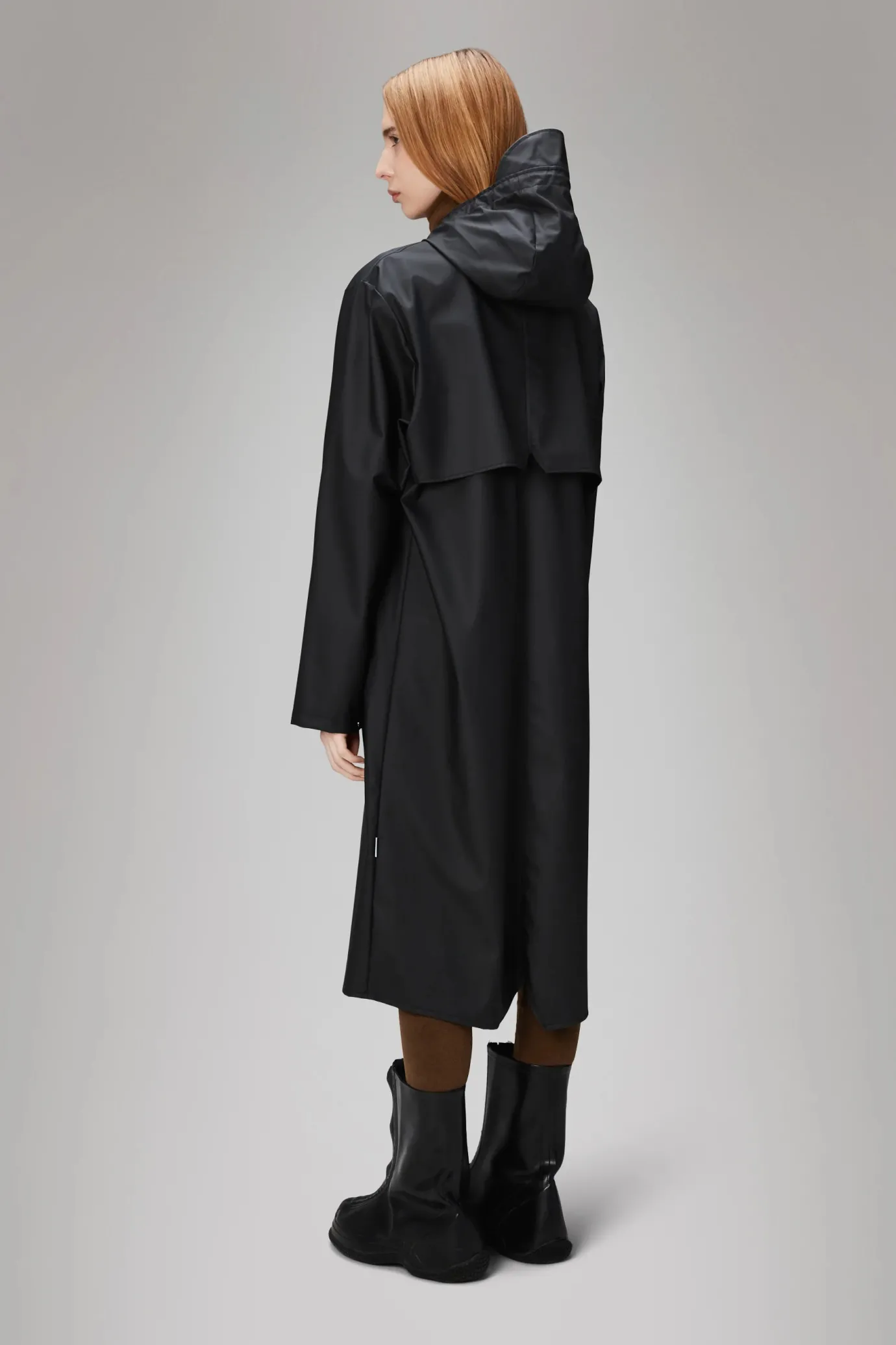 Black Longer Raincoat