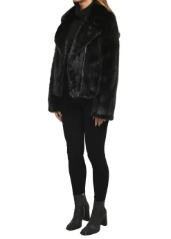Black Mink Biker Jacket
