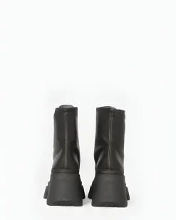 Black Suede Front Zip Boot
