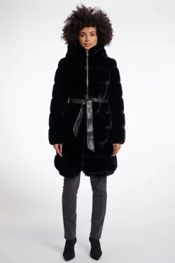 Bridget Black Faux Fur Coat