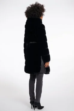 Bridget Black Faux Fur Coat