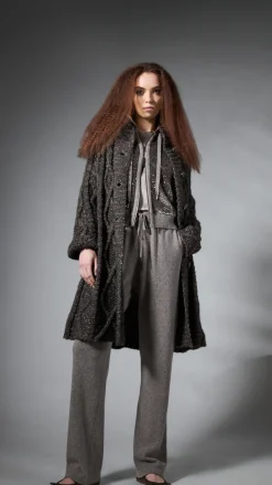 Brown Chunky Mix Cardigan Coat