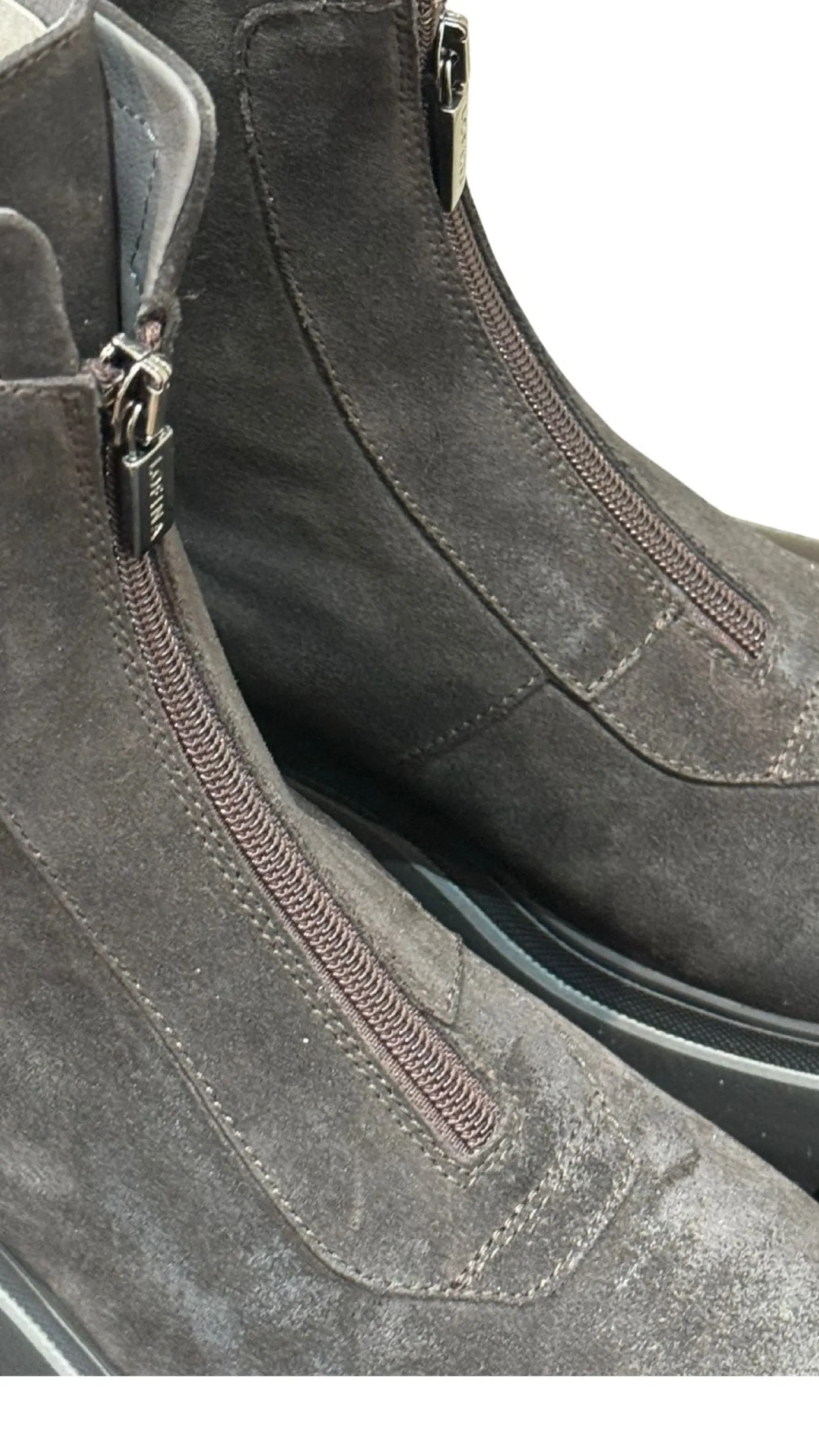 Browns Suede Zip Front Boot