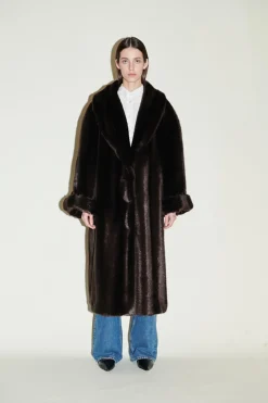 Castello Chocolate Faux Mink Coat