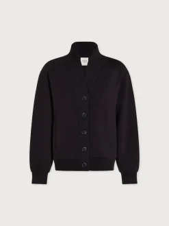 Celeste Black Button Through Sweatshirt