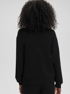 Celeste Black Button Through Sweatshirt