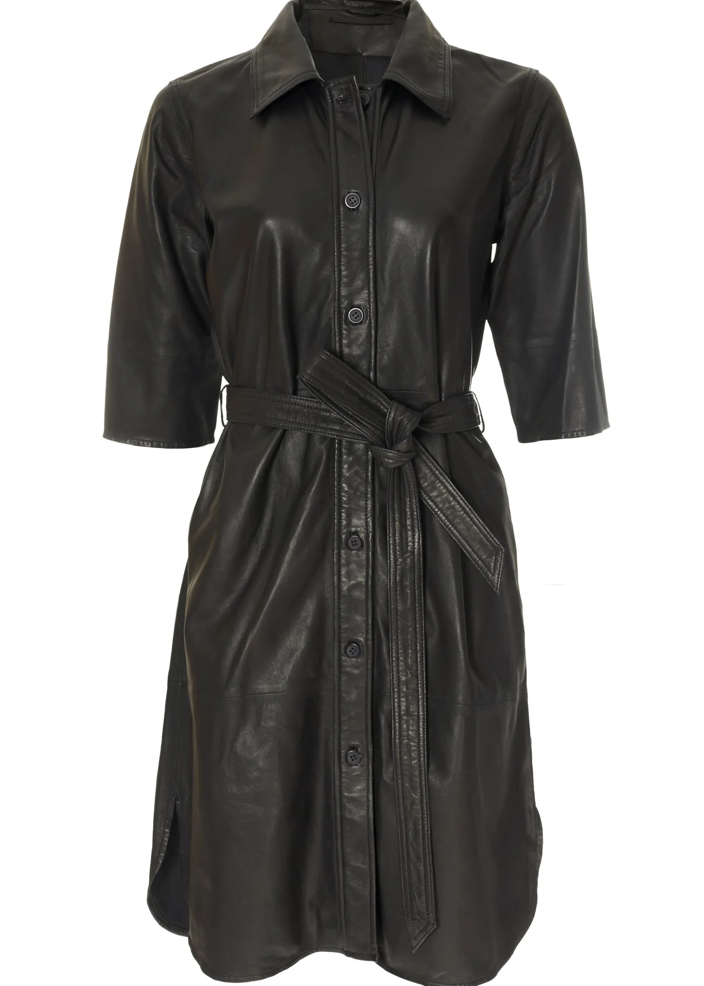 'Clare' Black Leather Dress