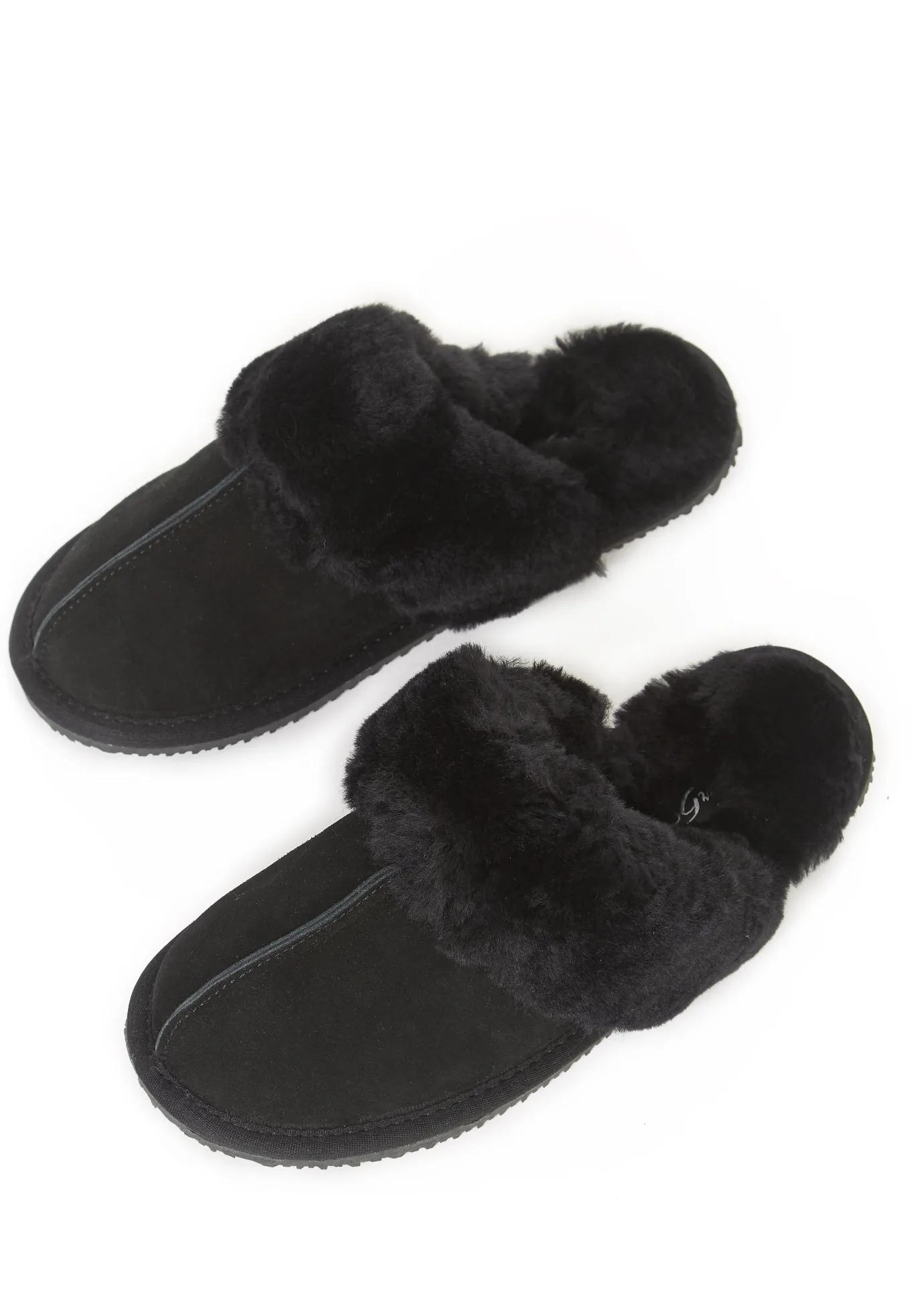 Classic Black Sheepskin Slippers