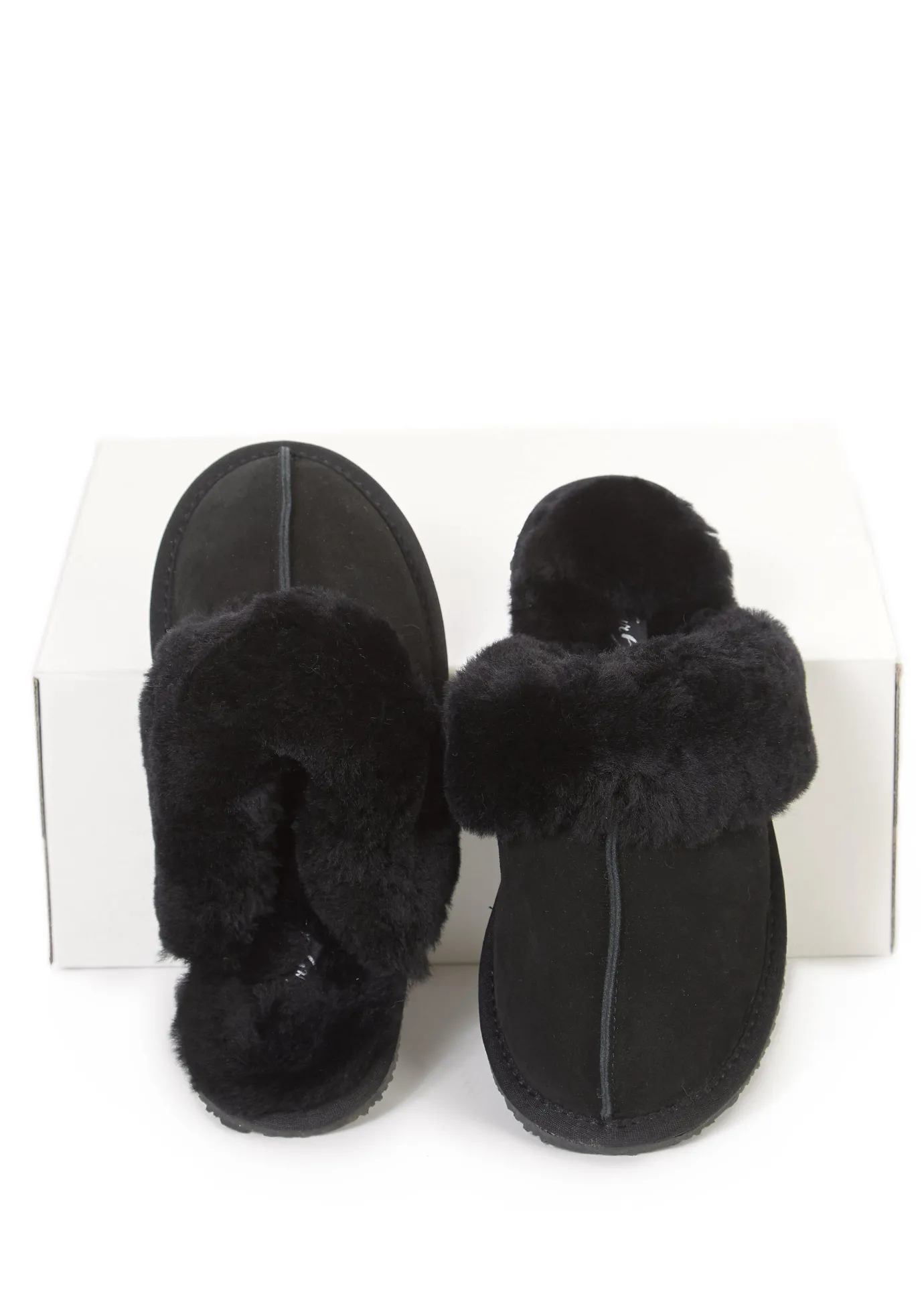 Classic Black Sheepskin Slippers