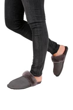 Classic Dark Grey Sheepskin Slippers