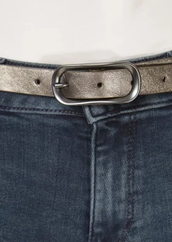 'Clear' Thin Shimmery Pewter Belt