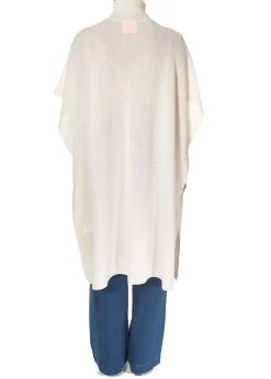 Crush Riva Roll Neck Poncho White