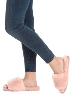 Deep Classic Baby Pink Luxury Sheepskin Slipper Slides