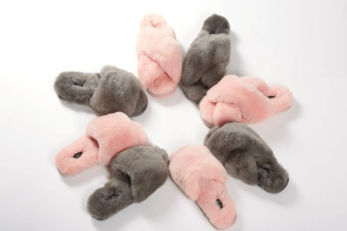 Deep Classic Dark Grey Luxury Sheepskin Slipper Slides