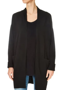 'Dominic' Black Wool Cashmere Blend Cardigan