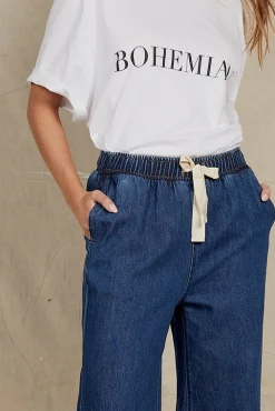Elastic Waist Denim Pant
