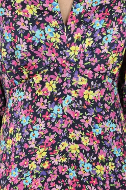 Elena Maxi Dress in Navy Ditsy