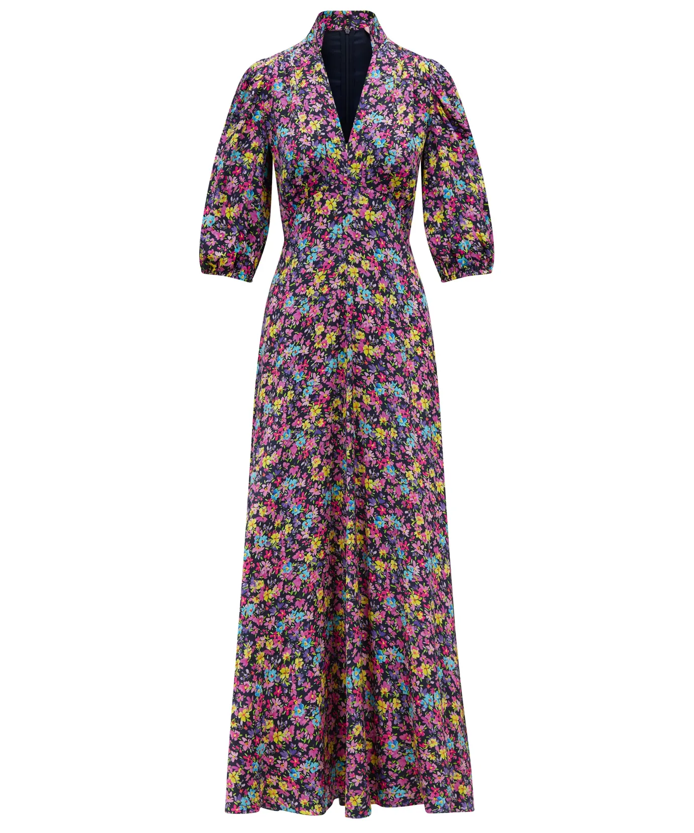 Elena Maxi Dress in Navy Ditsy