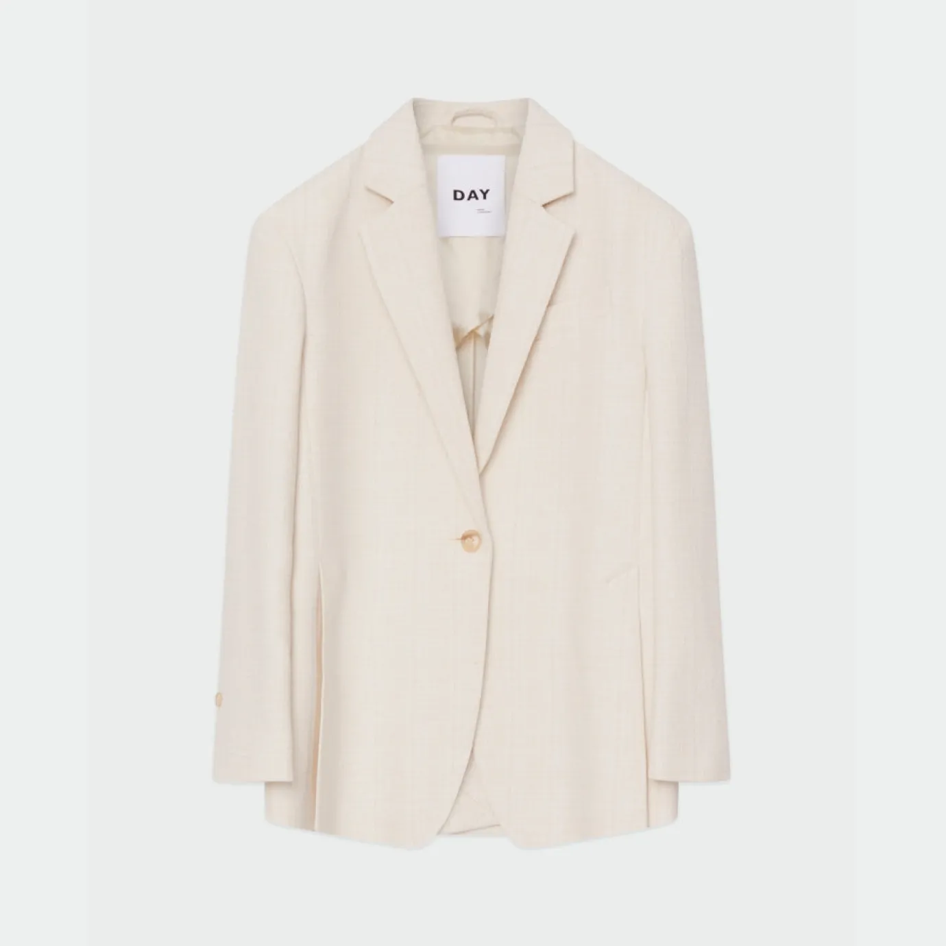 Emile Cream Textured Single Breasted Blazer