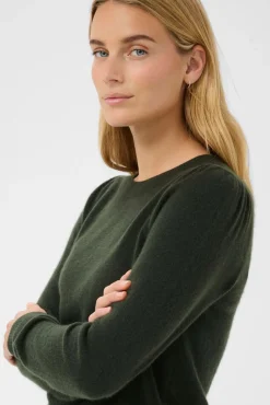 Evina Puff Shoulder Cashmere Sweater