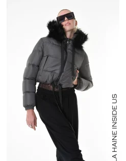 Fango Grey Down Puffer Jacket