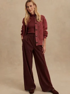 Floris Decadent Chocolate Wide Leg Cord Pant 29.5