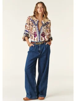 Fona Pleated Denim Jeans