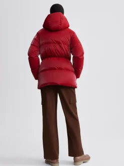 Fullerton Red Dahlia Puffer Coat
