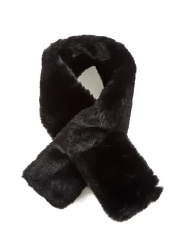 Fur5Eight Black Faux Fur Loop Scarf