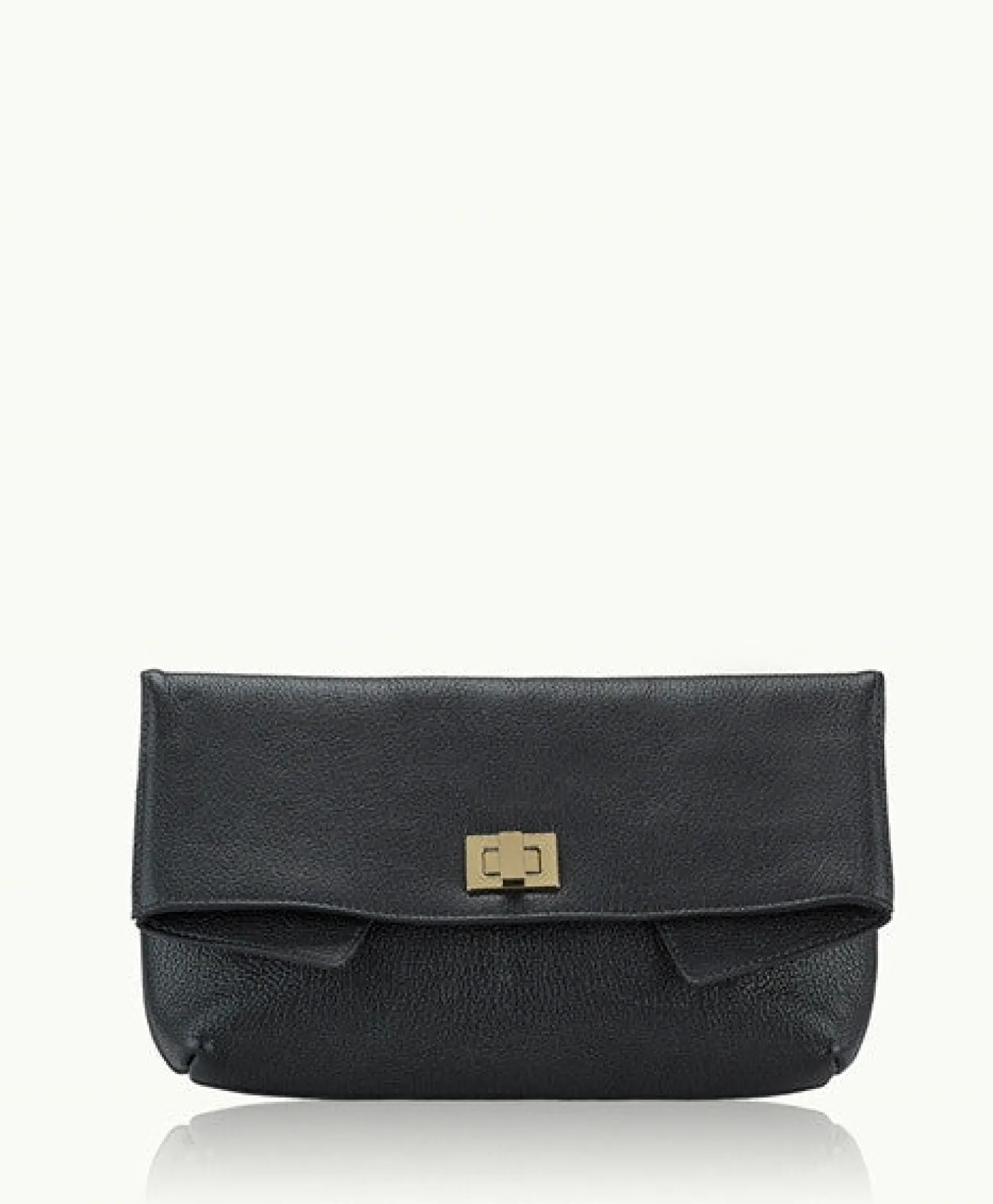 Gigi New York Claire Black Soft Goatskin Clutch