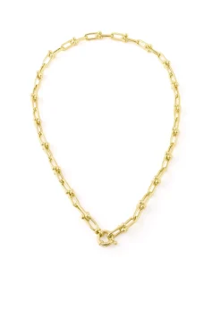 Gold Chunky Round Clasp Chain Necklace