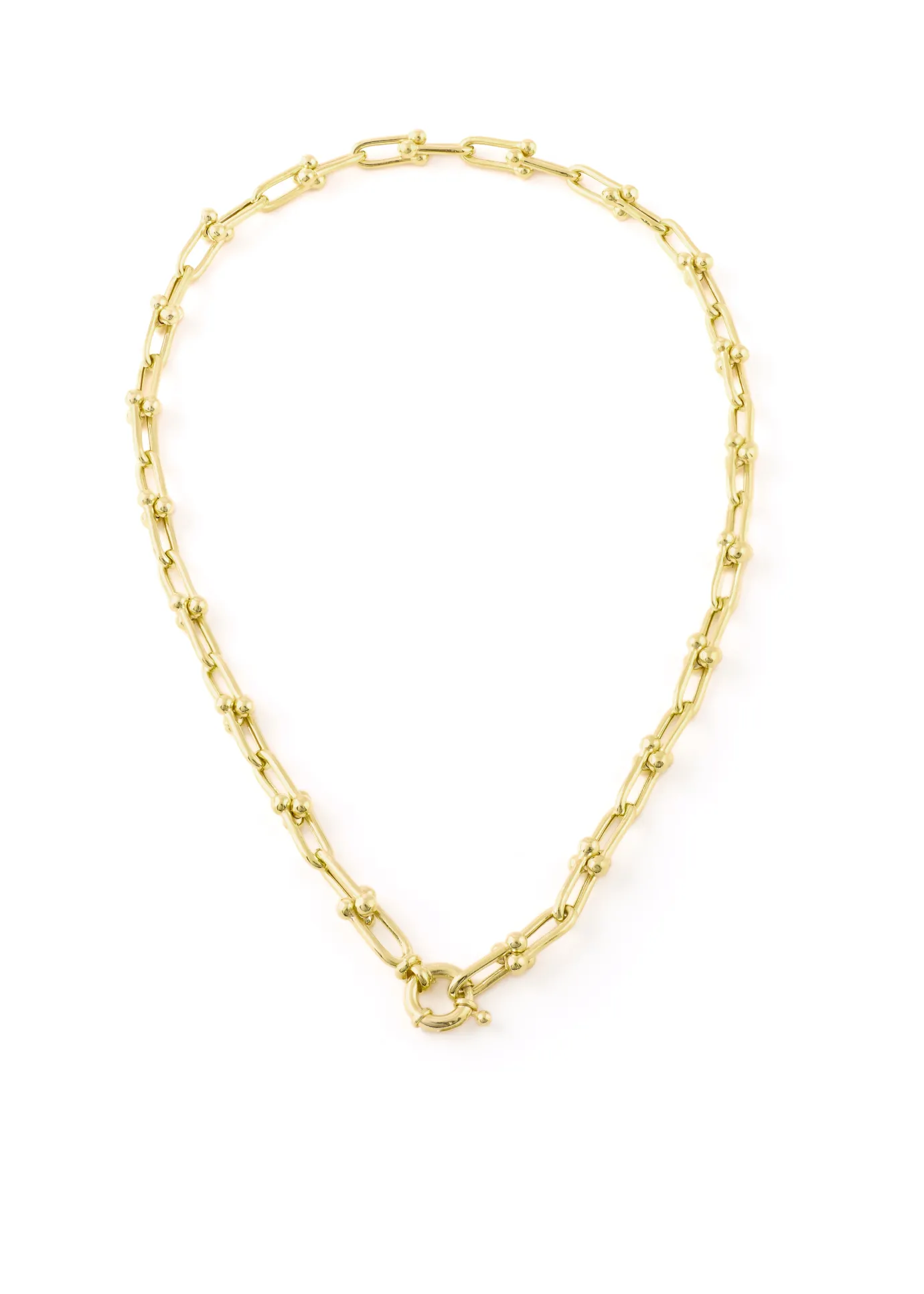 Gold Chunky Round Clasp Chain Necklace