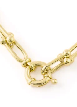 Gold Chunky Round Clasp Chain Necklace
