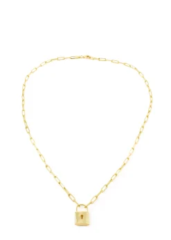 Gold Padlock Necklace