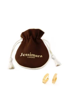 Gold Pear Shape Hoop Earrings