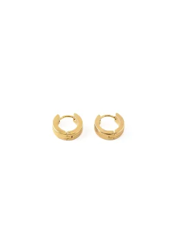 Gold Ridge Hoop Earrings